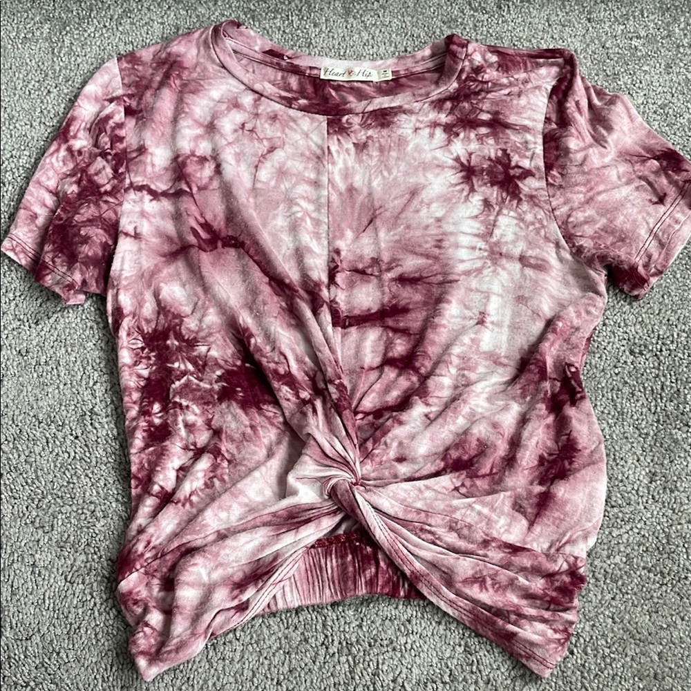 Tie-Dye Knot Front Top - Pink